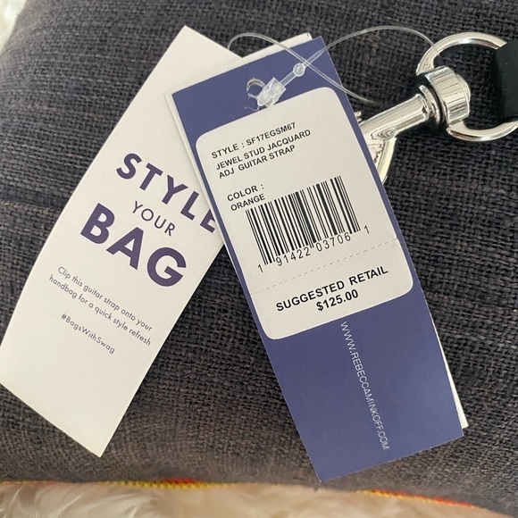 NWT Rebecca Minkoff Jewel Stud Jacquard Handbag Guitar Strap - Picture 2 of 8